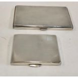 2 hallmarked silver cigarette case weight 291g