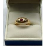 Victorian 18ct gold ruby and diamond ring Birmingham gold hallmarks weight of ring 1.8g