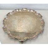 Large heavy silver salver measures approx 36cm dia weight 1175g