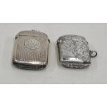 2 antique silver vesta cases ,match strikers