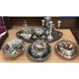 large selection of antique and later silver plate