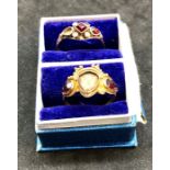 2 early 19th century gold and garnet rings in need of restoration missing stones 1 acid tests as 18c