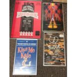 4 Vintage framed theatre posters to include Kiss me kate, Bungie, Large mack and mabel and Pippin Br