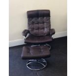 Stressless ekornes chair and footstool