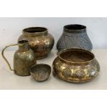 Collection of 5 Cairo ware Mamluk revival bowls