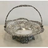 Antique Victorian silver basket London silver hallmarks makers W.C measures approx 19cm dia weight 3