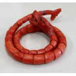 Fine Chinese coral dragon bracelet