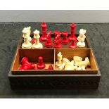 Antique Boxed bone chess set