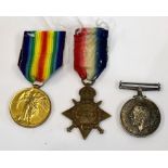 Trio of WW1 medals to Pte.a.e.Merson Essex R