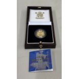 2001 Brittania gold proof £10 box and certificate