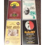 4 Vintage framed theatre posters to include Hinge and Bracket, Miss saigoin, Cabaret