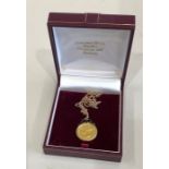 1857 gold half sovereign mounted with chain total weight 8.4g