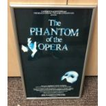 Rare Framed original 1986 Phantom of The Opera poster in good condition.