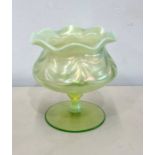 Victorian large iridescent glass bowl measures approx 20cm tall