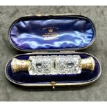 Fine Victorian silver double ended scent bottle in original box all in great original condition bott