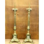 Large pair of Victorian Alter candlesticks each measuresapprox 71cm tall
