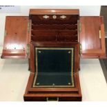 Antique victorian mahogany stationery document Cabinet Box with pull out writing slope measure appr