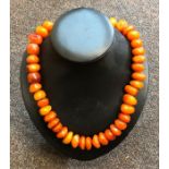 Butterscotch Amber bead necklace, mis-shaped beads
