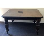 Victorian mahogany wind out table with 3 leaves