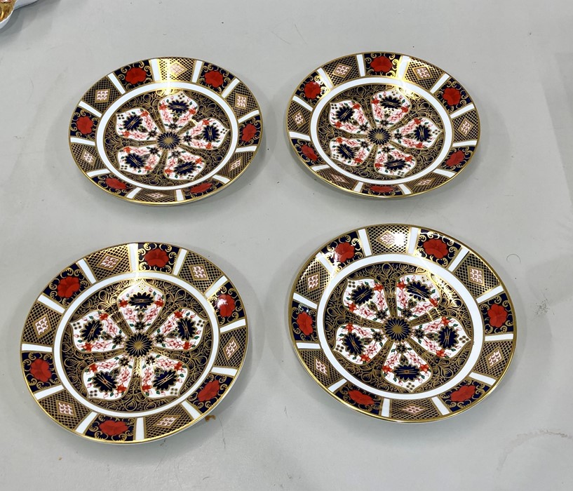 4 royal crown derby saucers old imari 1128 pattern each measures approx 4.5ins dia