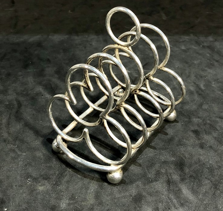 Antique silver toast rack Birmingham silver hallmarks weight 110g