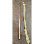 Vintage Dawson of Bromley split cane heavy pike rod in good condition