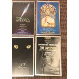 4 Vintage framed theatre posters to include Tine cliff, Cats, Jesus christ superstar and The dresser