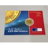 Royal mint gold bullion £25 Britannia 2000