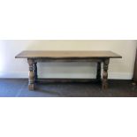 Fine large antique oak refectory table