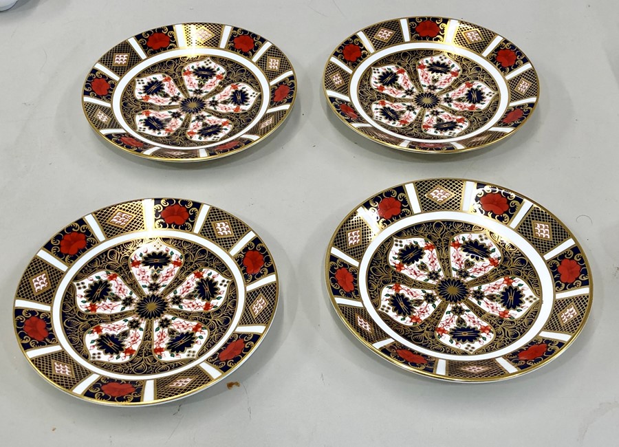 4 royal crown derby saucers old imari 1128 pattern each measures approx 4.5ins dia - Image 2 of 3
