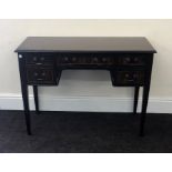 Edwardian mahogany ladies inlaid desk measures approx height 76cm width 107cm depth 51cm