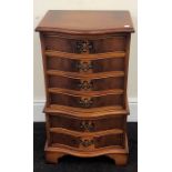 Small 6 drawer chest on chest yew wood