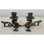 Fine pair of 19th century bronze Grand Tour candlesticks / chambersticks