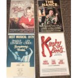 4 Vintage framed theatre posters to include Bette Midler ill eat you last, The nance, Kinky boots a