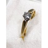 18ct gld diamond ring single stone diamond approx 30pts weight 2.3g