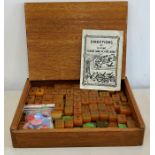 Vintage early 20th century Mahjong game of four winds Chinese Amber Catalin Bakelite set in wooden b