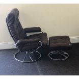 Stressless ekornes chair and footstool