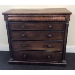 Victorian mahogany 4 drawer chest of drawers with hidden draw to top