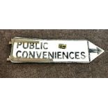 Vintage double sided sign public conveniences