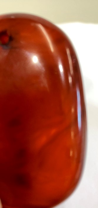 4 large cherry amber bakelite type beads the large bead has good internal streaking - Image 5 of 6