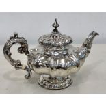 Fine antique continental silver teapot weight 437g