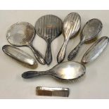 Selection of silver back brushes and mirrors etc all with silver hallmarks