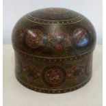 Fine 19th century wood painted and lacquered north indian Kashmiri possibly shikh turban box