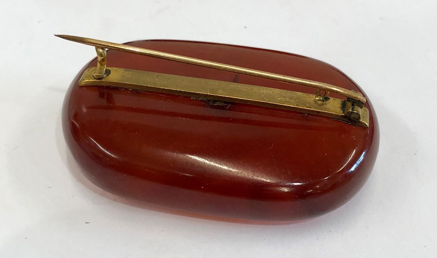 4 large cherry amber bakelite type beads the large bead has good internal streaking - Image 6 of 6