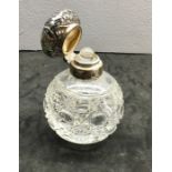 Antique silver top scent bottle complete with stopper in good condition Birmingham silver hallmarks