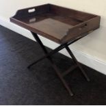 Victorian mahogany butlers tray on stand measures approx width 72cm depth 53cm