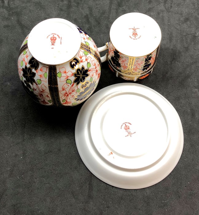 3 pieces of royal crown derby 1128 pattern includes vase dish and mug - Image 4 of 4