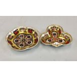 2 royal crown derby trinket dishes old imari 1128 pattern