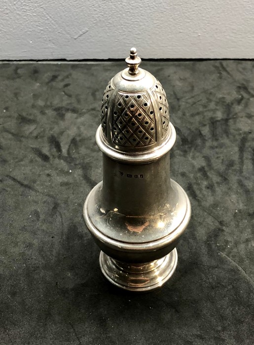 Silver sugar caster London silver hallmarks measures approx 15.5cm tall - Image 2 of 9