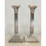 Antique hallmarked silver corinthian Pillar candlesticks sheffield silver hallmarks 1908